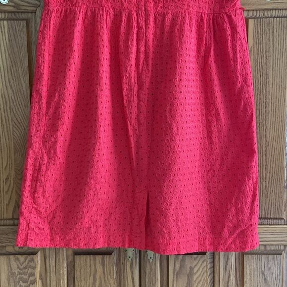 George Rock and Red Eyelet Cap Sleeve Fit and Flare Knee Length Casual Dress - Picture 9 of 13